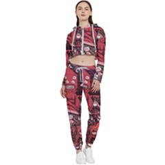 Adventure Time Cartoon Cropped Zip Up Lounge Set by Bedest