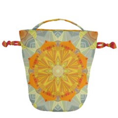 Sunshine Sunny Sun Abstract Yellow Drawstring Bucket Bag by Ravend