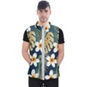 Seamless Pattern With Tropical Strelitzia Flowers Leaves Exotic Background Men s Puffer Vest View1