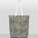Brown Vintage Background Vintage Floral Pattern Full Print Rope Handle Tote (Small) View1