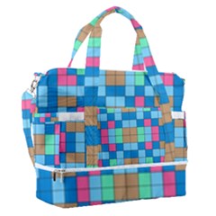 Checkerboard Square Abstract Sports Shoulder Bag With Shoes Compartment by Ravend