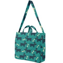 Happy Dogs Animals Pattern Square Shoulder Tote Bag by Ket1n9