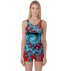 Fractal Pattern Background One Piece Boyleg Swimsuit by Ket1n9