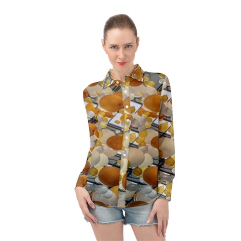 Ballon Classroom Long Sleeve Chiffon Shirt by Azkajaya