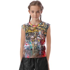 Water Droplets Kids  Raglan Cap Sleeve T-shirt by Azkajaya