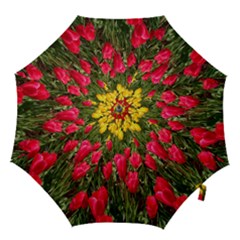 Yellow Pink Red Flowers Hook Handle Umbrellas (small) by Azkajaya