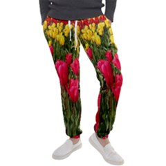Yellow Pink Red Flowers Men s Jogger Sweatpants by Azkajaya