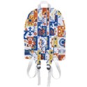 Mexican Talavera Pattern Ceramic Tiles With Flower Leaves Bird Ornaments Traditional Majolica Style Zip Bottom Backpack View3