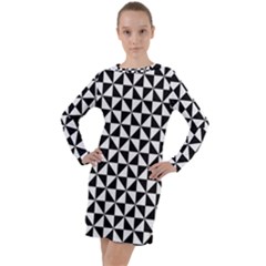Triangle-pattern-simple-triangular Long Sleeve Hoodie Dress by Ket1n9
