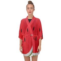 Watermelon Pillow Fluffy Half Sleeve Chiffon Kimono by Azkajaya