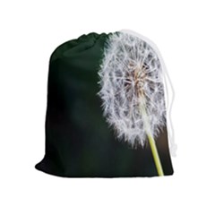 White Flower Drawstring Pouch (xl) by Azkajaya