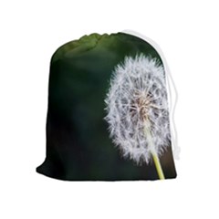 White Flower Drawstring Pouch (xl) by Azkajaya