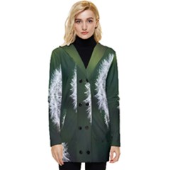 White Flower Button Up Hooded Coat  by Azkajaya