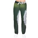 White Flower Women Velvet Drawstring Pants View1