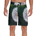 White Flower Men s Beach Shorts View1