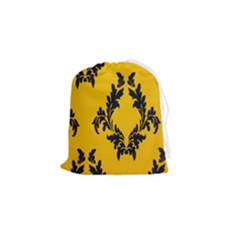 Yellow Regal Filagree Pattern Drawstring Pouch (small) by Azkajaya