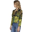 Psytrance Abstract Colored Pattern Feather Women s Long Sleeve Revers Collar Cropped Jacket View2