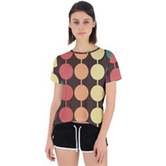 Pattern Circle Retro Design Open Back Sport T-shirt by Loisa77