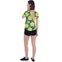 Bloom Flowering Yellow Blade Green Back Circle Cutout Sports T-Shirt View2