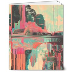 Backgrounds Multi Colored Abstract 8  X 10  Hardcover Notebook by Loisa77