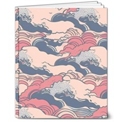 Waves Ocean Sea Water Pattern Rough Seas Digital Art Nature Nautical 8  X 10  Hardcover Notebook by Bedest