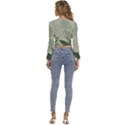 Banana Leaf Plant Pattern Long Sleeve V-Neck Top View4