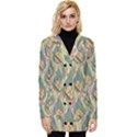 Tribal Background Boho Batik Button Up Hooded Coat  View1