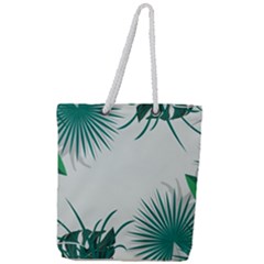 Illustrations Foliage Background Border Full Print Rope Handle Tote (large) by anzea