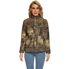 Skull Texture Vintage Women s Puffer Bubble Jacket Coat by anzea