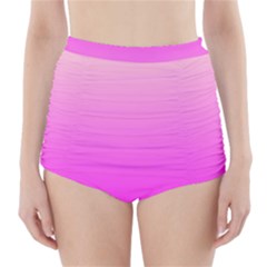 Gradient Pink - Pastel Yellow Pink Rosa High-waisted Bikini Bottoms by 2607694c