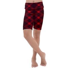 Pattern Black Red Kids  Lightweight Velour Cropped Yoga Leggings by 2607694c
