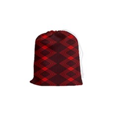 Pattern Rot Schwarz Drawstring Pouch (small) by dedoma