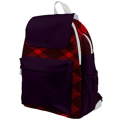 Pattern Rot Schwarz Top Flap Backpack by dedoma