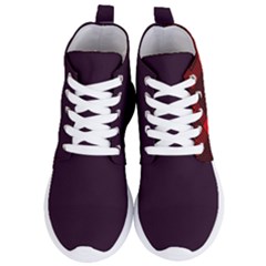 Pattern Rot Schwarz Women s Lightweight High Top Sneakers by dedoma