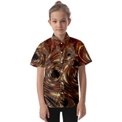 Geometric Art Fractal Abstract Art Kids  Short Sleeve Shirt by Ndabl3x