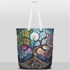 Tree Colourful Full Print Rope Handle Tote (small) by Ndabl3x