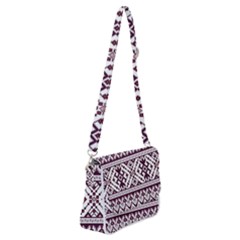 Illustration Ukrainian Folk Seamless Pattern Ornament Shoulder Bag With Back Zipper by Proyonanggan
