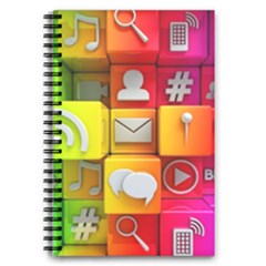 Colorful 3d Social Media 5 5  X 8 5  Notebook by Ket1n9