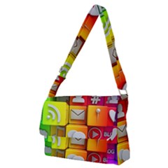 Colorful 3d Social Media Full Print Messenger Bag (m) by Ket1n9