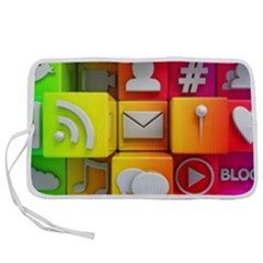 Colorful 3d Social Media Pen Storage Case (m) by Ket1n9