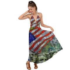 Usa United States Of America Images Independence Day Backless Maxi Beach Dress by Ket1n9