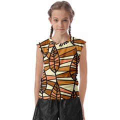 Autumn Leaf Mosaic Seamless Kids  Raglan Cap Sleeve T-shirt by Hannah976