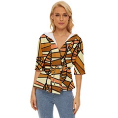 Autumn Leaf Mosaic Seamless Lightweight Drawstring Hooded Top by Hannah976