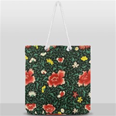 Background Vintage Japanese Design Full Print Rope Handle Tote (large) by Bedest