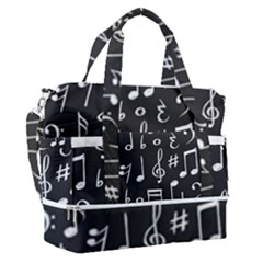 Chalk Music Notes Signs Seamless Pattern Sports Shoulder Bag With Shoes Compartment by Ravend