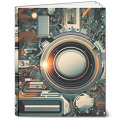Technology Robot Internet Processor 8  X 10  Hardcover Notebook by Ravend