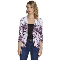 Abstract Art Tropical Leaves Women s One-button 3/4 Sleeve Short Jacket by Valentinaart