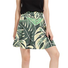 Abstract Art Tropical Leaves Waistband Skirt