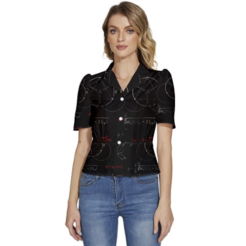 Math Board Circuit Circuits Computer Shield Tech Technology Puffed Short Sleeve Button Up Jacket by Loisa77