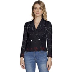 Math Board Circuit Circuits Computer Shield Tech Technology Women s Long Sleeve Revers Collar Cropped Jacket by Loisa77